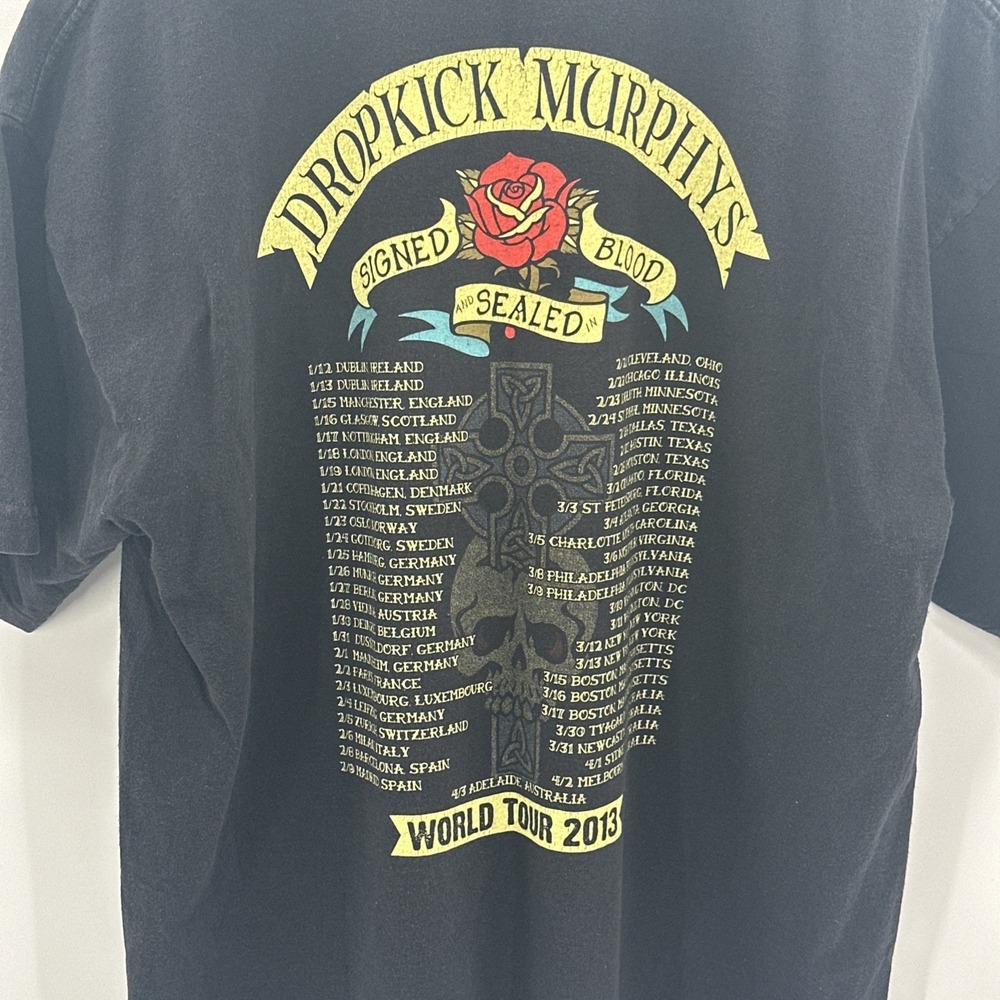 Dropkick Murphys World Tour Signed & Sealed In‎ Blood T-Shirt Black USA Tag XL - Picture 6 of 10